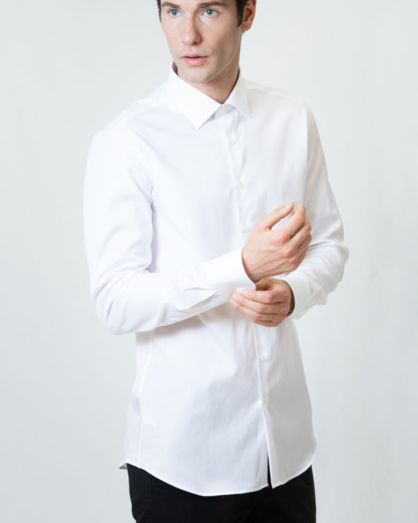 camicia bianca slim fit puro cotone